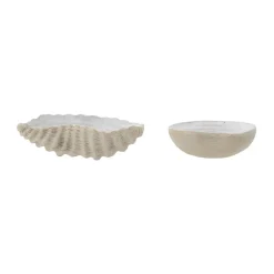 Bloomingville Cuenco decorativo Bakur concha 2 piezas, Beige-gris BeigeGrisBlanco