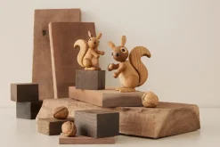 Hot Spring Copenhagen Decoración ardilla pequeña Peanut 8,5 cm, Roble Beige