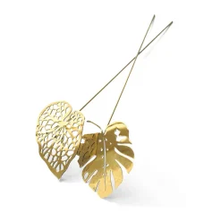 Outlet KLONG Decoración Brass leaves, set de 2, Water Color dorado