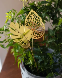 Outlet KLONG Decoración Brass leaves, set de 2, Water Color dorado