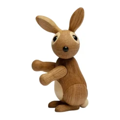 New Spring Copenhagen Decoración conejo Bounce 9,5 cm, Roble Beige