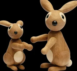 New Spring Copenhagen Decoración conejo Bounce 9,5 cm, Roble Beige