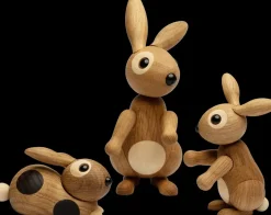 New Spring Copenhagen Decoración conejo Bounce 9,5 cm, Roble Beige