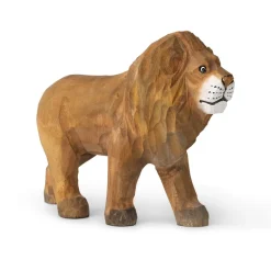 Clearance Ferm Living Decoración de madera Animal, Lion Marrón