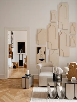 Discount Kristina Dam Studio Decoración de pared Serif Relief L, Off white Blanco