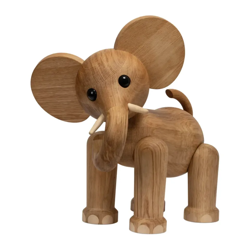New Spring Copenhagen Decoración Tembo elefant 41 cm, Roble Beige