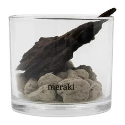 Hot Meraki Difusor de piedra de lava y madera, Negro