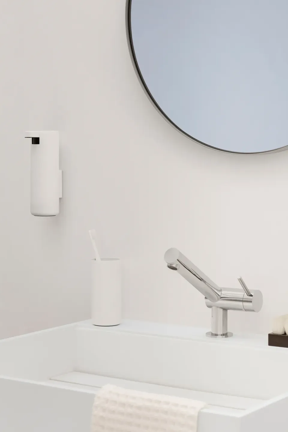 Blomus Dispensador de jabón Modo montaje en pared, Blanco