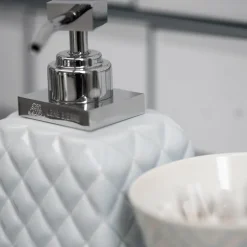 Discount Lene Bjerre Dispensador de jabón Portia, blanco-plata PlateadoBlanco