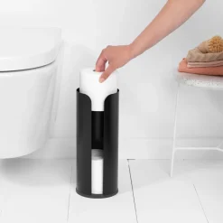 Sale Brabantia Dispensador de rollos de papel higiénico ReNew , Matt black Negro