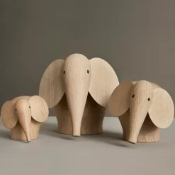 Clearance Woud Elefante de madera Nunu, Medium Marrón
