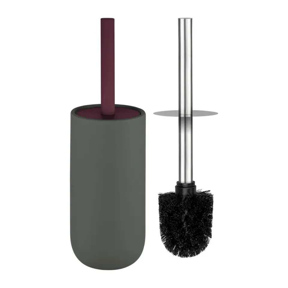 Discount Mette Ditmer Escobilla de baño Lotus play, incl. 2 cabezales de cepillo, Dark olive Verde