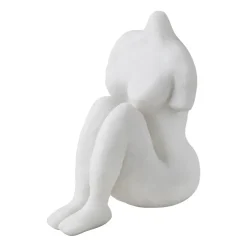 Mette Ditmer Escultura Art piece mujer sentada 14 cm, Off-white Blanco