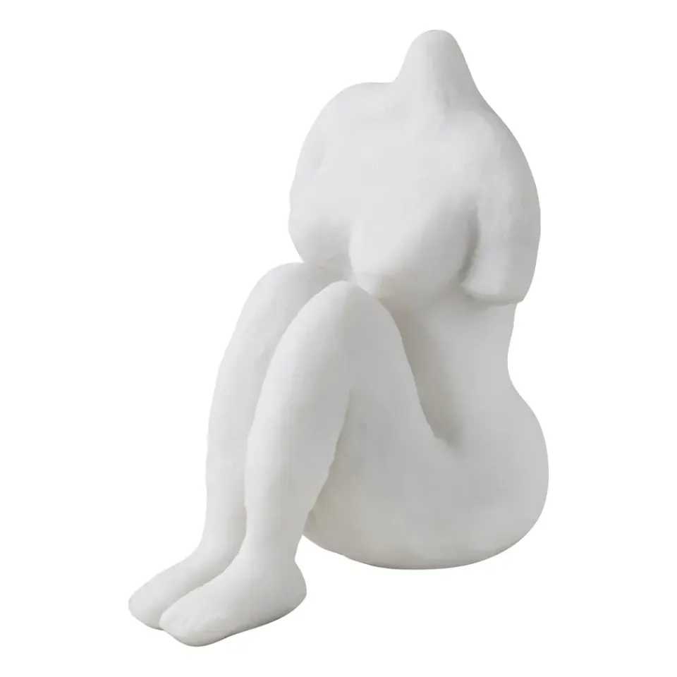 Mette Ditmer Escultura Art piece mujer sentada 14 cm, Off-white Blanco