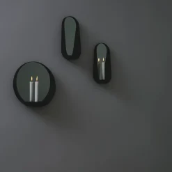 Gejst Espejo / Candelabro Glim Ø28 cm, Negro