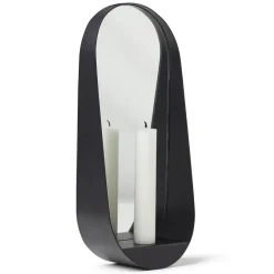 New Gejst Espejo / Candelabro ovalado Glim 12x28 cm, Negro