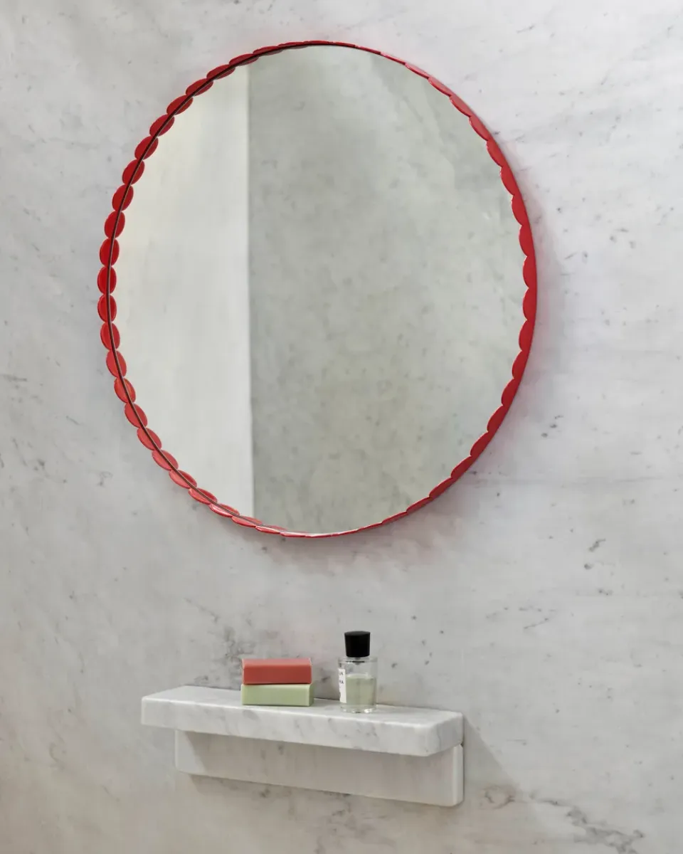 HAY Espejo Arcs Mirror Ø60 cm, Red Rojo