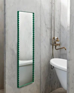 Outlet HAY Espejo Arcs Mirror Rectangle M 50x133,5 cm, Green Verde