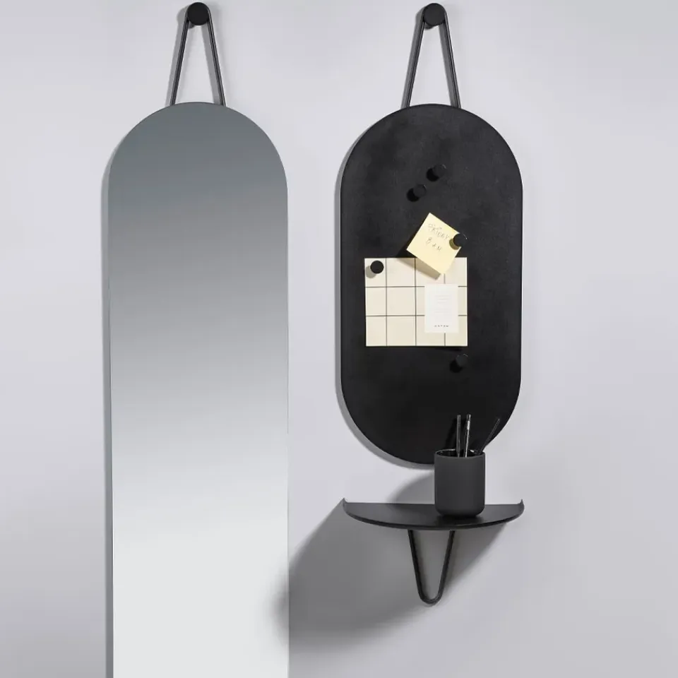 Online Zone Denmark Espejo A-Wall Mirror, Black, large Negro