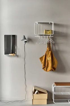 Hot Scandi Living Espejo con estante Nod 30x50 cm, White Blanco