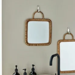 Outlet Meraki Espejo con marco Baki 28x28 cm, Natur Beige