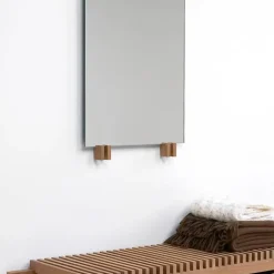 Hot Fritz Hansen Espejo Cutter, Teca Marrón