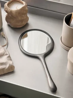 Online Ferm Living Espejo de mano Lava, Aluminio ennegrecido Gris