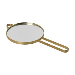 New Ferm Living Espejo de mano Poise, latón Color doradoPlateado