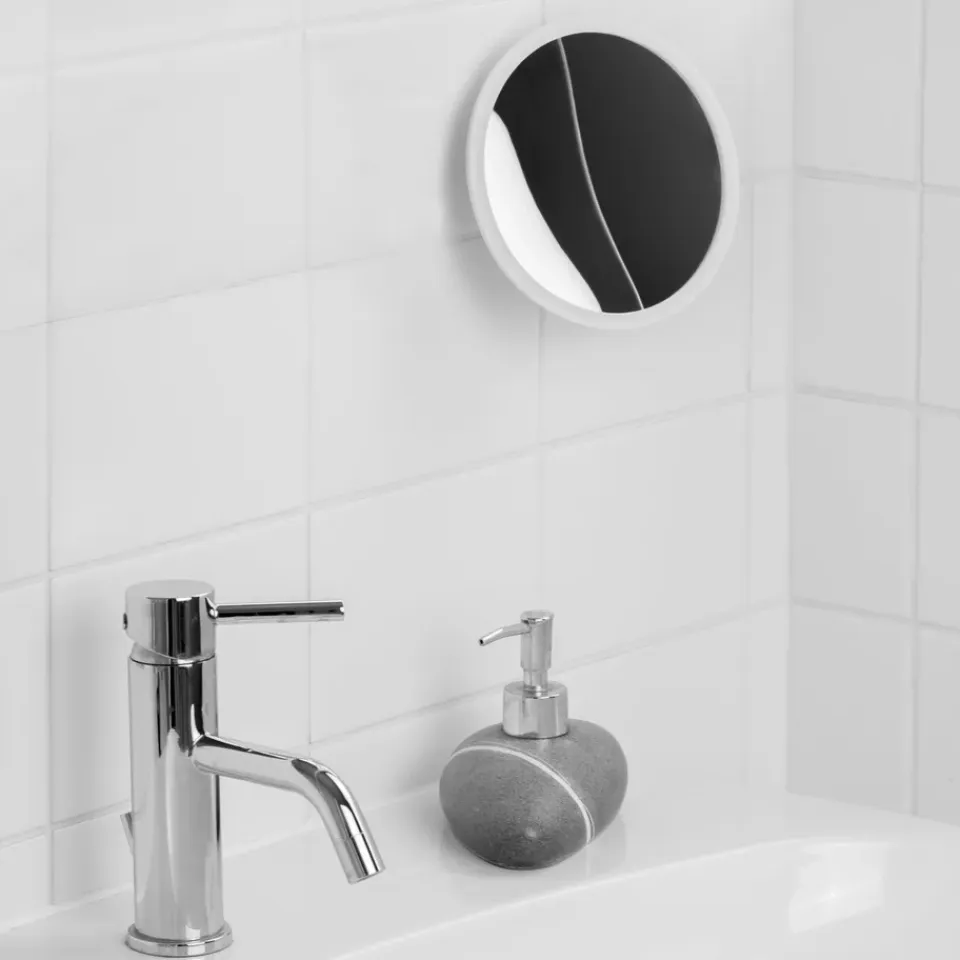 Clearance Bosign Espejo de maquillaje AirMirror x10 desmontable con ventosa, Ø16,5 cm Blanco