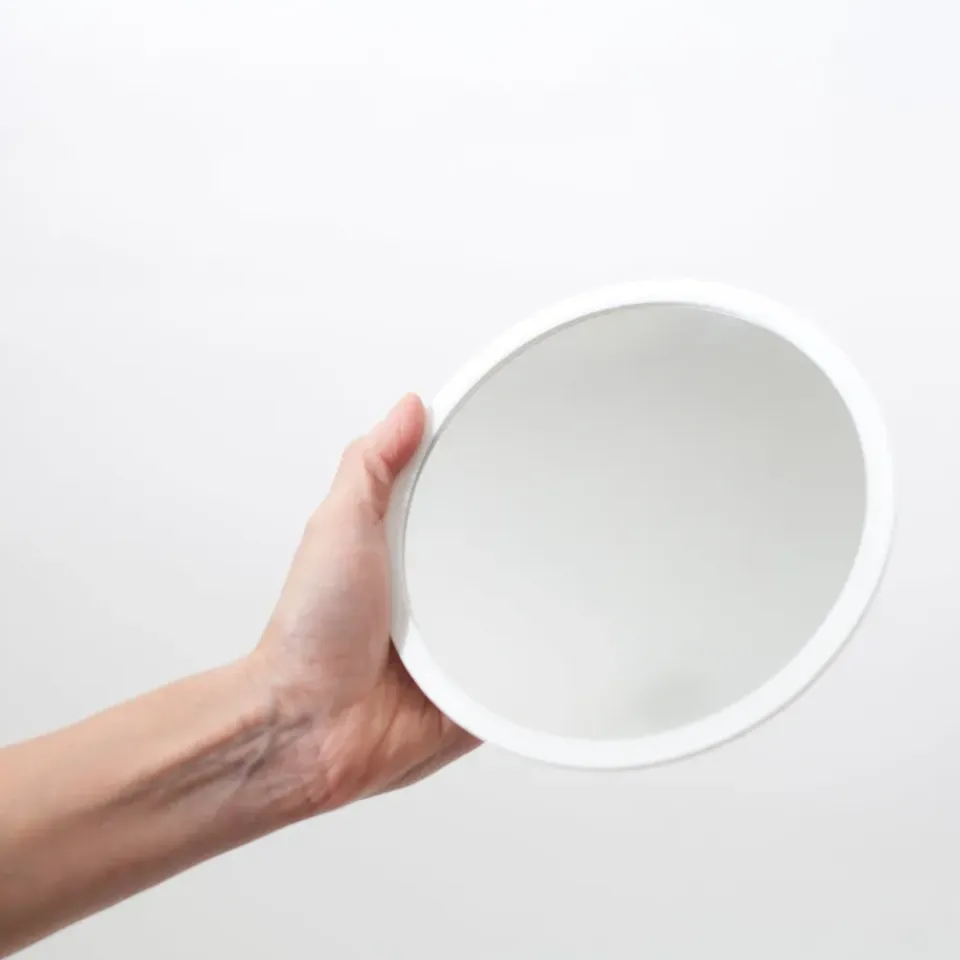 New Bosign Espejo de mesa AirMirror x5 desmontable magnético, Ø16,5 cm Blanco