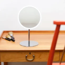 New Bosign Espejo de mesa AirMirror x5 desmontable magnético, Ø16,5 cm Blanco