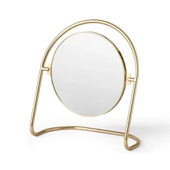 New Audo Copenhagen Espejo de mesa Nimbus 25 cm, Latón pulido Color dorado