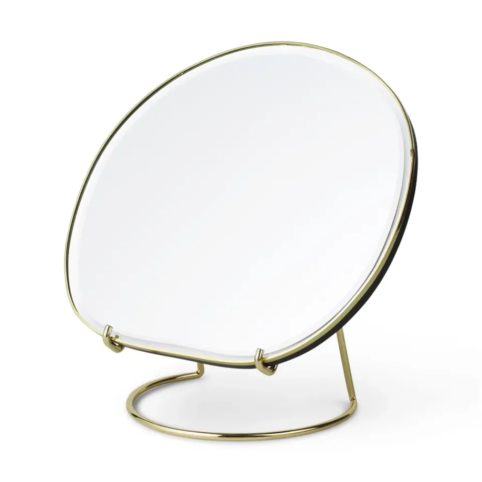 Clearance Ferm Living Espejo de mesa Pond, Latón Color dorado