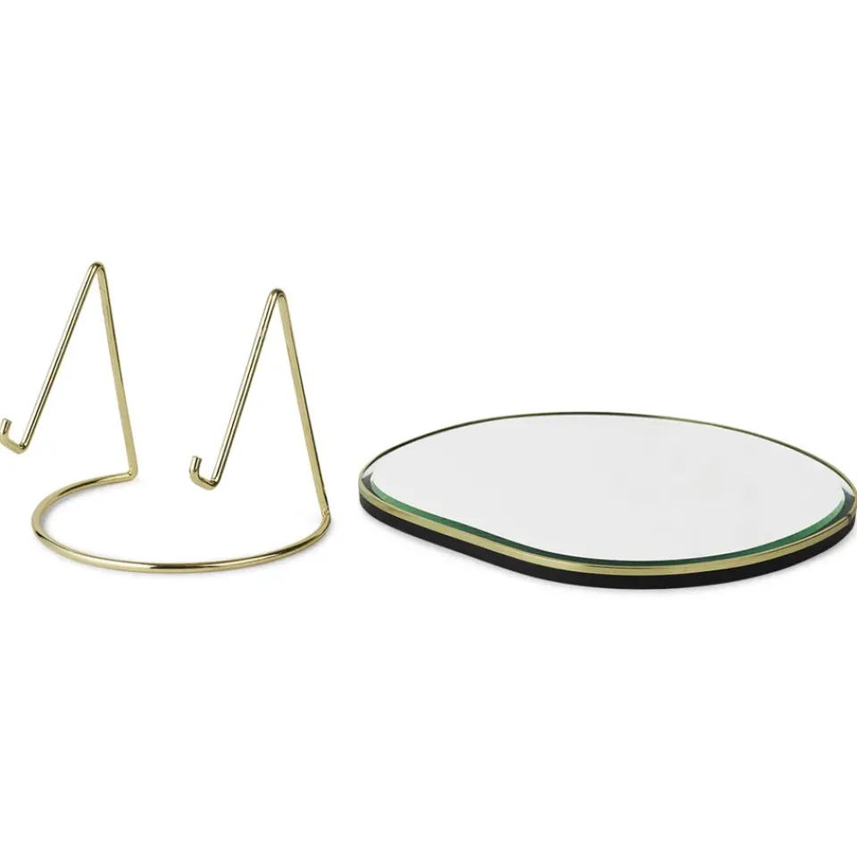 Clearance Ferm Living Espejo de mesa Pond, Latón Color dorado