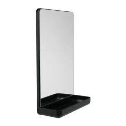 Sale Design Letters Espejo de pared con estante , Black Negro