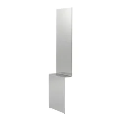Clearance Muuto Espejo de pared Pleat, Acero pulido, 227×57 cm Gris