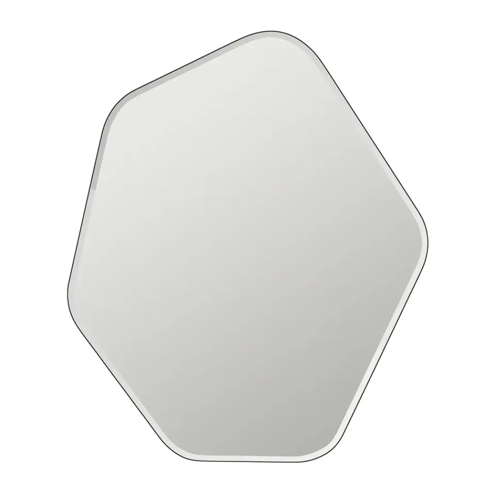 Broste Copenhagen Espejo de pared Ruby 60x50 cm, Clear-black TransparenteNegro