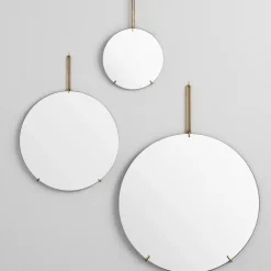 Clearance MOEBE Espejo Wall mirror Ø 30 cm, Latón Color dorado