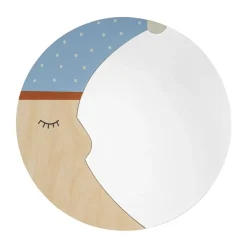 Clearance Bloomingville Espejo Moony Ø40 cm, Nature moon BeigeAzul