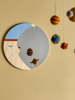 Clearance Bloomingville Espejo Moony Ø40 cm, Nature moon BeigeAzul