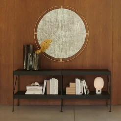Clearance Audo Copenhagen Espejo Nimbus, Bronced brass, ø60 Marrón