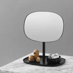 Discount Normann Copenhagen Espejo para tocador Flip, Negro