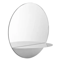 Online Normann Copenhagen Espejo redondo Horizon, Acero inoxidable Plateado