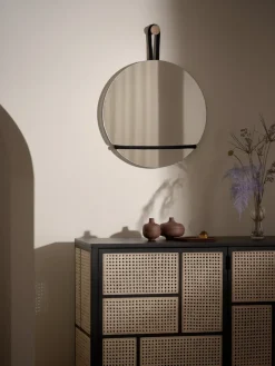Outlet Design House Stockholm Espejo redondo Lasso, transparente- Negro