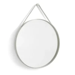 New HAY Espejo Strap Mirror Ø70 cm, Light grey Gris