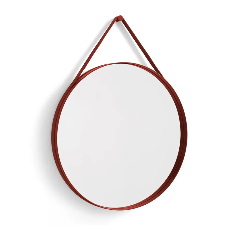 Hot HAY Espejo Strap Mirror Ø70 cm, Red Rojo