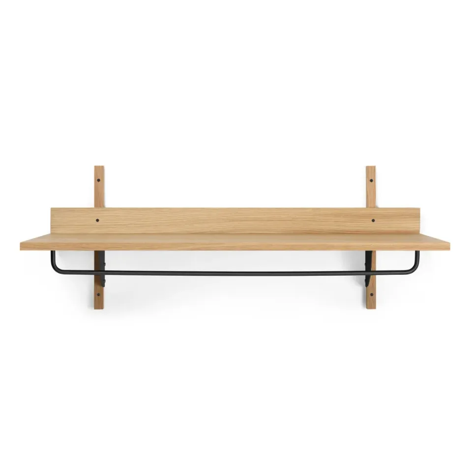 Sale Ferm Living Estante con barra Sector 37 x 87 cm, Oak-black brass Marrón
