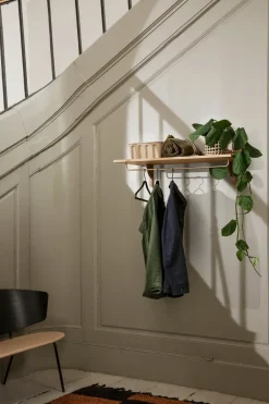 Best Ferm Living Estante con barra Sector 37 x 87 cm, Oak-brass Marrón