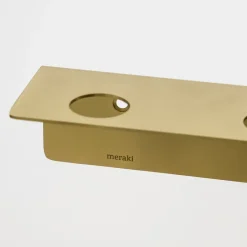 Discount Meraki Estante con colgador de botellas y gancho , Acabado de latón cepillado Color dorado