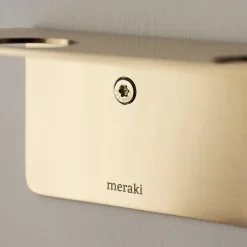 Discount Meraki Estante con colgador de botellas y gancho , Acabado de latón cepillado Color dorado
